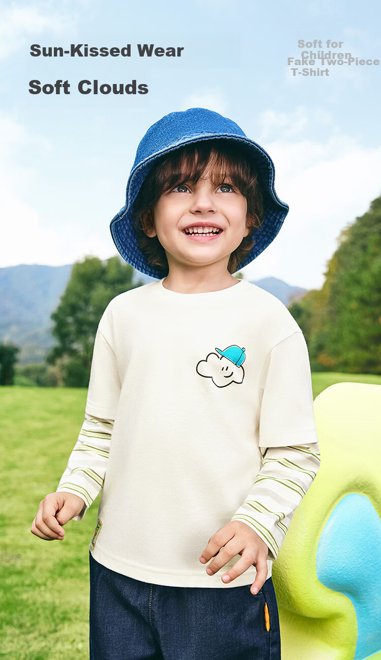 BALABALA 【balaOne】 Kids Long Sleeve T-Shirt Boys and Girls 2026 Spring Cotton Top 2