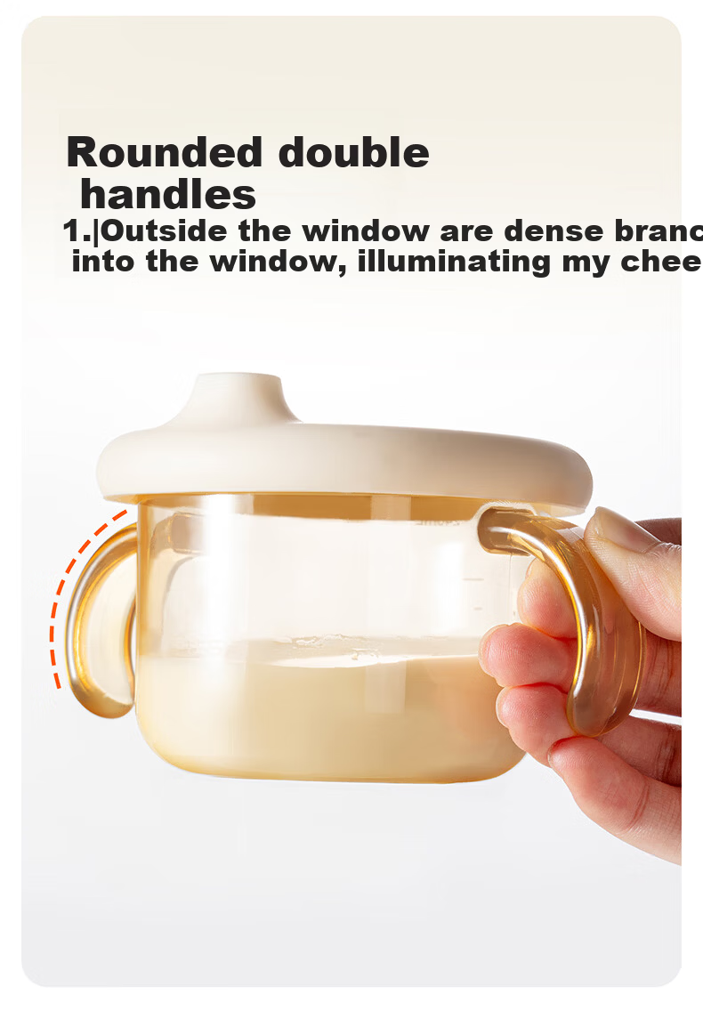 LUSN Slanted Cup PPSU Baby Water Bottle Slanted Cup Children's Training Cup Direct Drinking Cup Open Cup for Milk Drinking 1 Year 2 Years 6