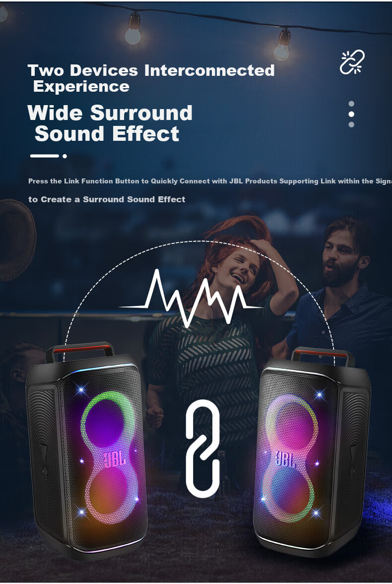 JBL PartyBox 120 Bluetooth Outdoor Speaker Portable Wireless Subwoofer Smart Computer Speaker Karaoke PA System 5