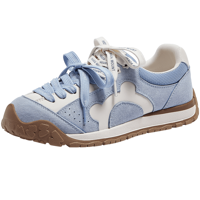 CAMEL Lime Training Shoes Women Panda Collaboration Casual Shoes Mismatched Lace Running Shoes L26S577095 Blue/Beige Size 36