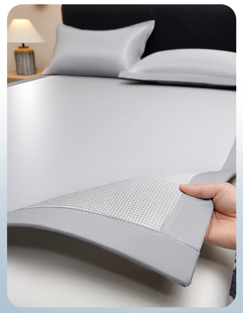 MUJI Class A Ice Silk Bed Sheet Three-Piece Set Washable Summer Home Bed Cover Pillowcase 150*200cm 14
