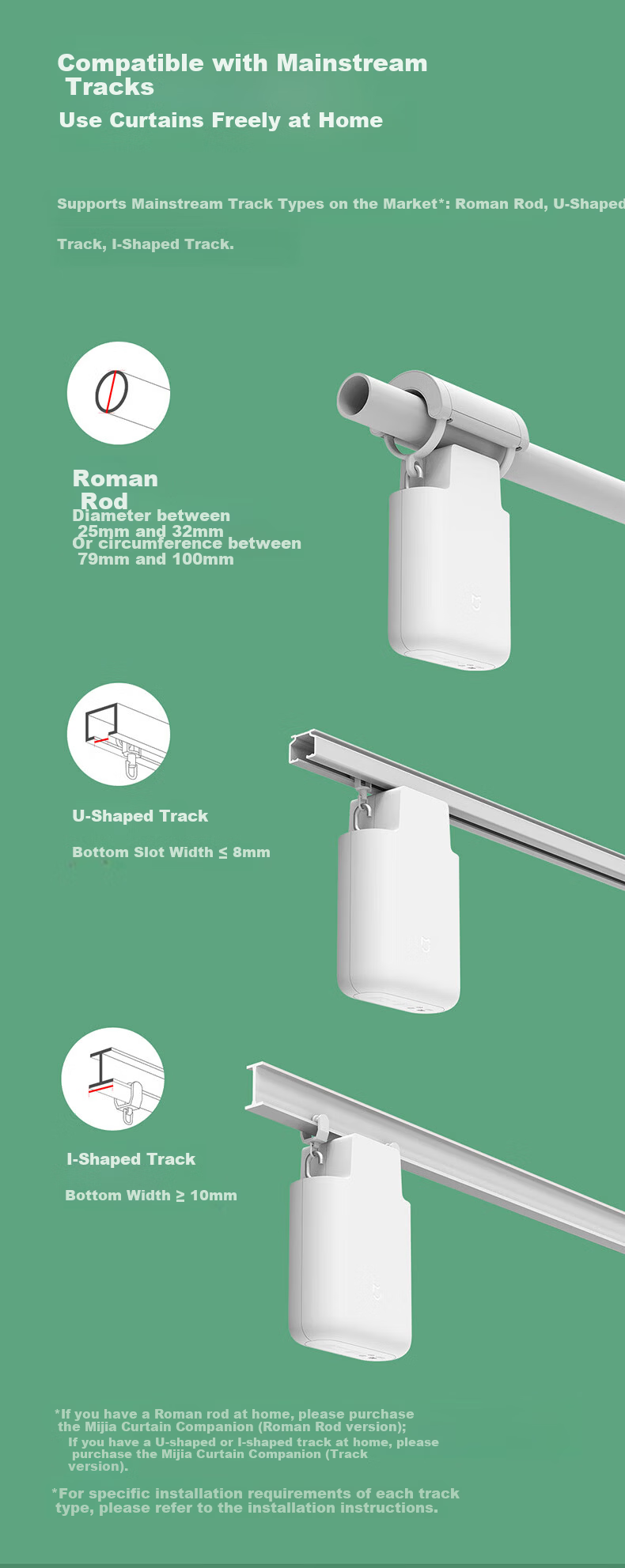 Mijia Xiaomi Mijia Curtain Companion (Roman Rod Version) Smart Electric Automatic Curtain Ready to Use 5