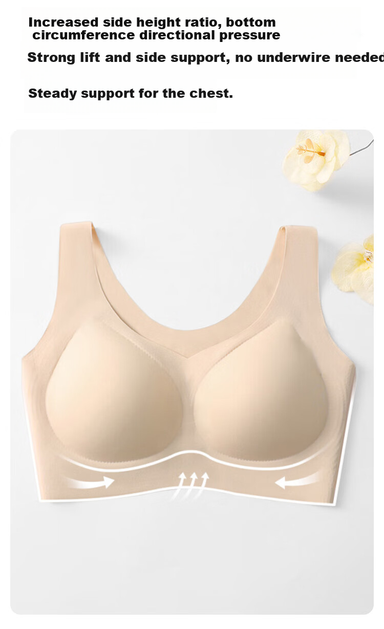 Modal 2-Pack Seamless Wireless Bra with Fixed Latex Cups, Tank Top Style, Push-Up Sports Bra in Nude Pink 5
