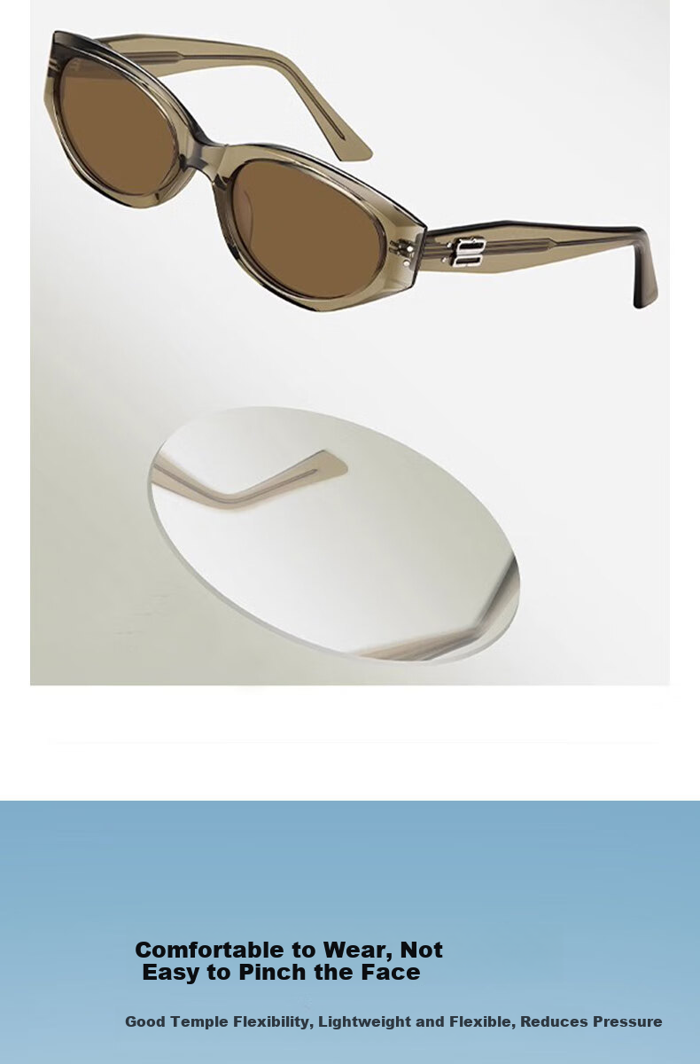 Kousu Cat Eye Sunglasses for Women 2026 New High-End Polarized UV Protection Square-Round Face Slimming Sunglasses 4