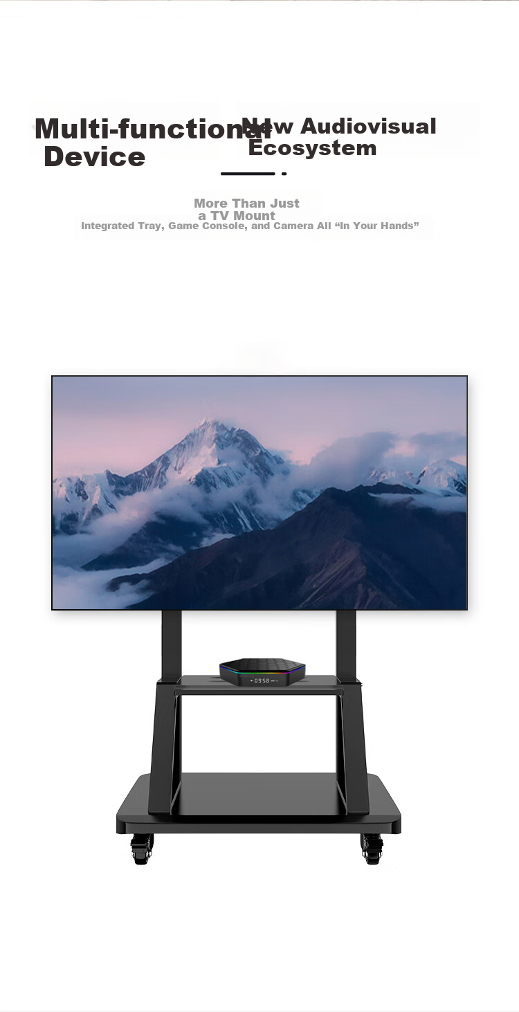 Geer Mobile TV Stand (32-75 Inches), Video Conference Smart Screen Trolley, Universal Floor Stand And Wall Mount for TVs 10