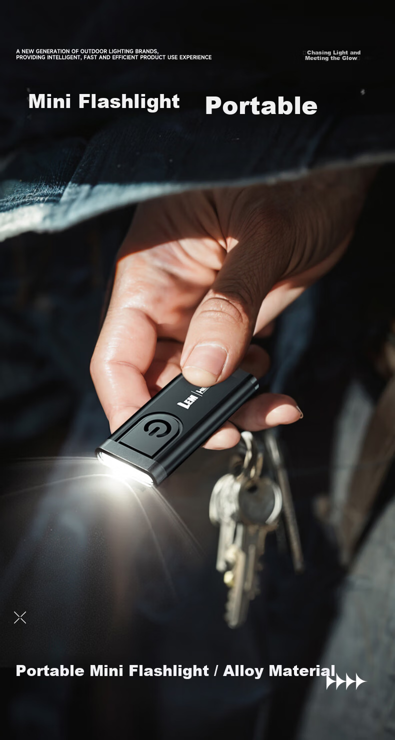LEM Mini Portable Rechargeable High-Power Flashlight Keychain Outdoor Work Alarm Light 1