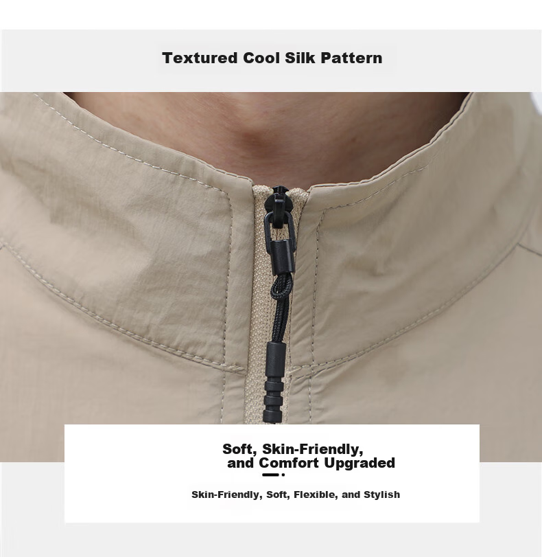 JEEP Men's Sun Protection Jacket Lightweight Summer Skin Jacket Khaki 3XL 18