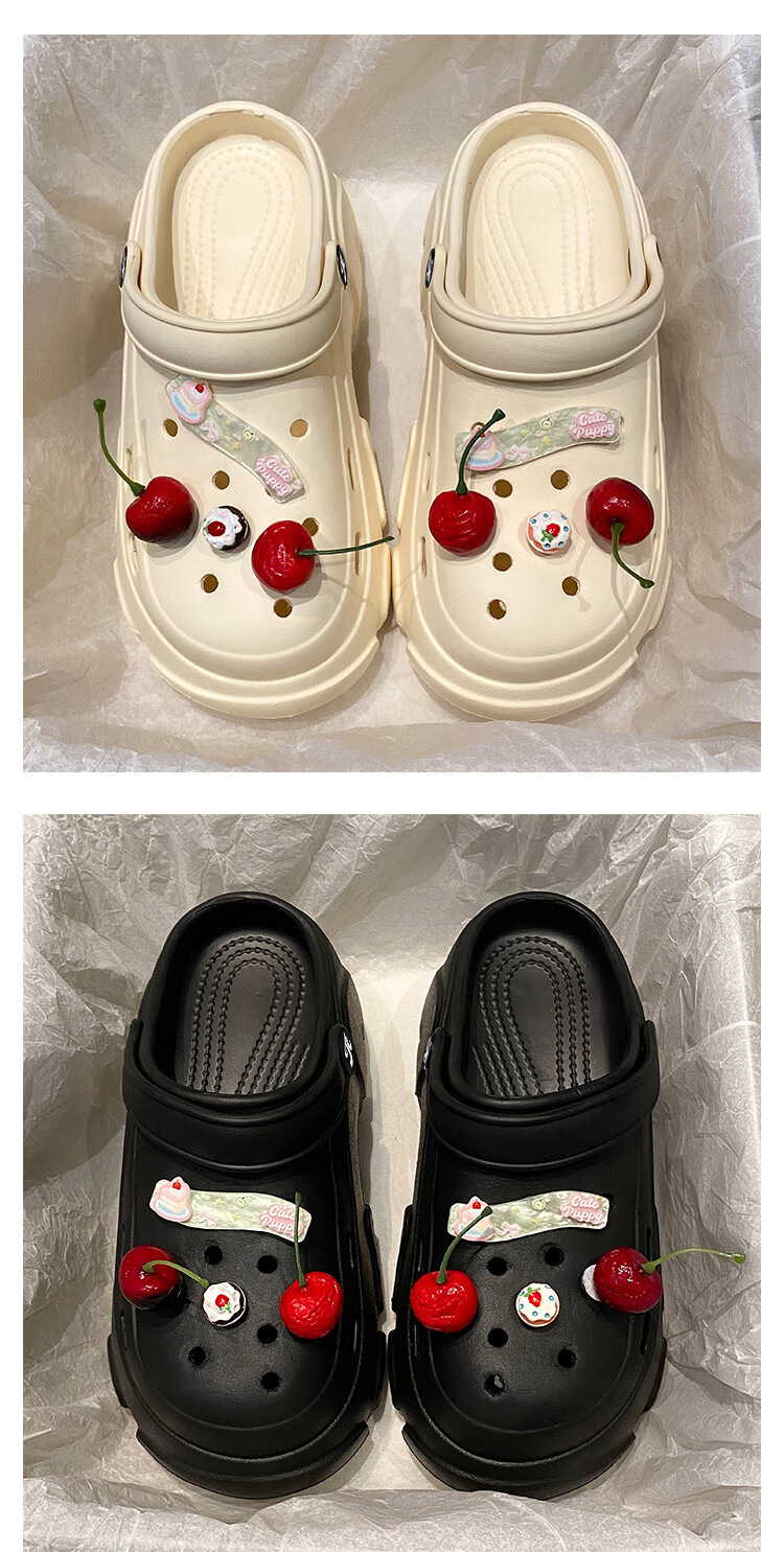 TonLion Women's Summer 2026 Height-Increasing Breathable Sandals Thick-Soled Beach Shoes Trendy Black Size 37-38 7