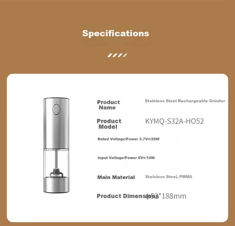 CLITON Electric Pepper Grinder Household Adjustable Spice Grinder Electric Mill for Sichuan Pepper Sea Salt Kitchen Pepper Powder Grinder Bottle Jar 19