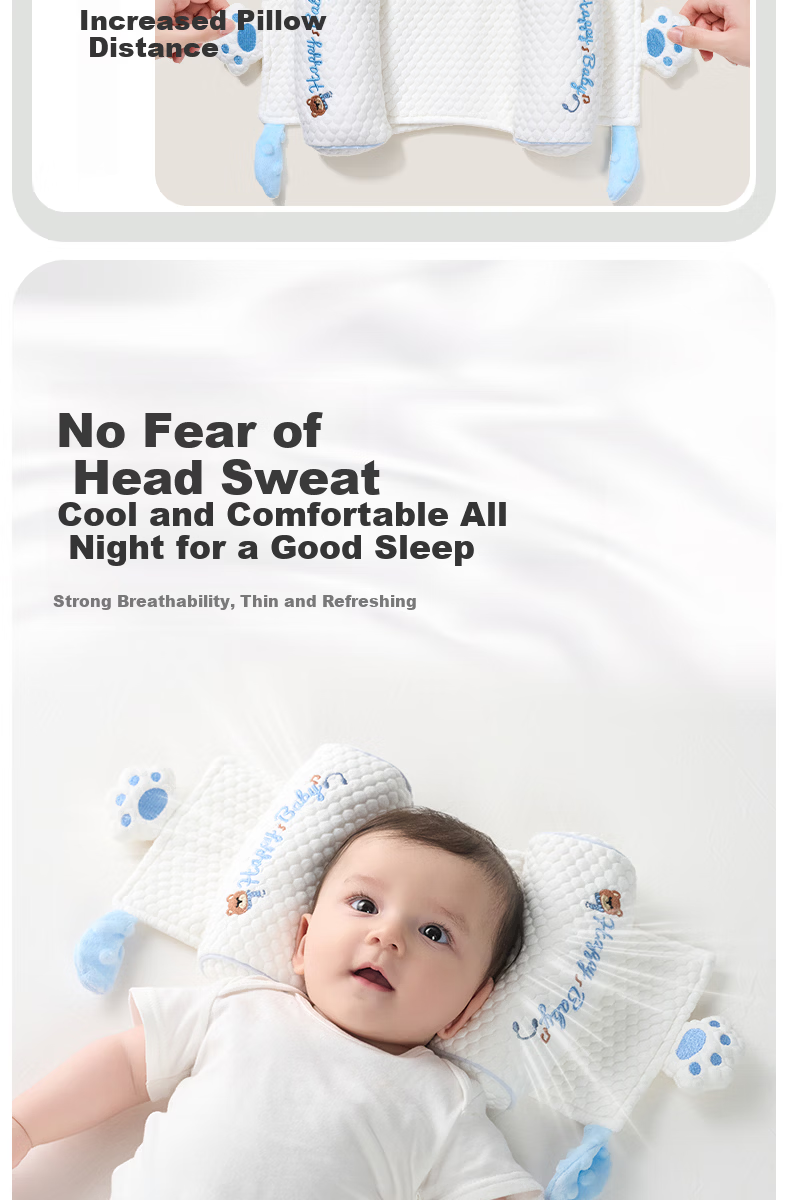 JOYNCLEON Baby Millet Shaping Pillow Newborn 0-6 Months Corrective Anti-Flat Head Baby Head Shaping Blue Jzt194671 5