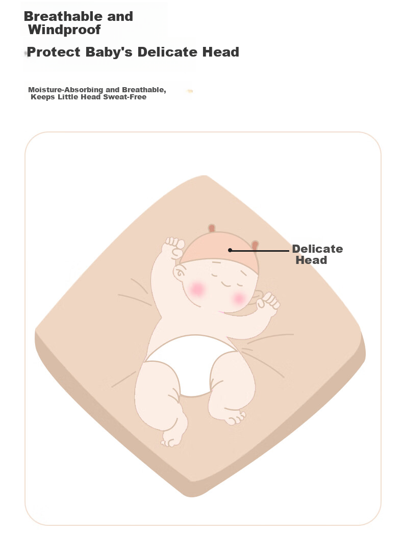 Benaxi Baby Hat Spring and Autumn Thin Newborn Soft Spot Cap Winter Ear Protection Pullover Cap Fetal Hat for Boys 3