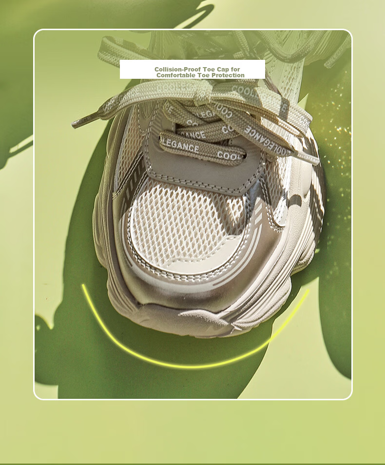 Belle Chunky Dad Sneakers for Women, 2026 New Spring And Summer Mesh Breathable Sports Casual Shoes JD028AM6 Apricot Color Size 36 4