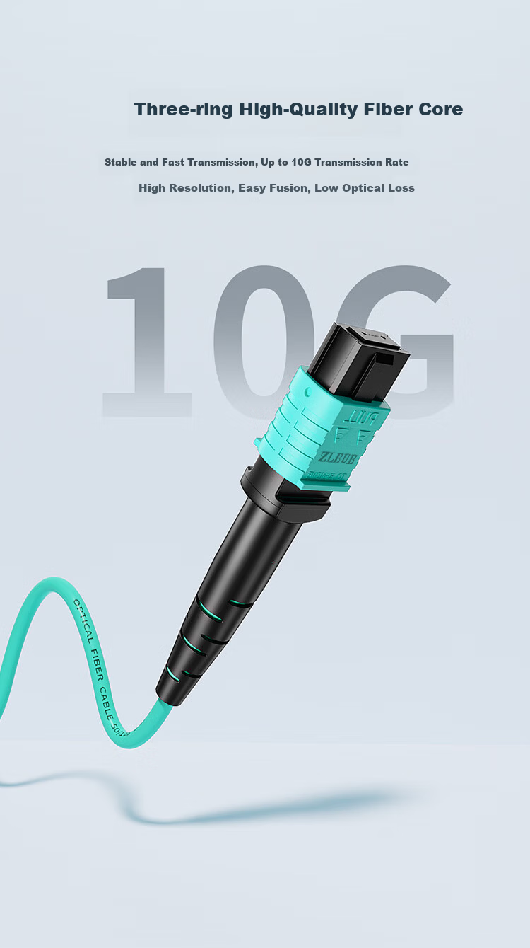 8-Core MPO-MPO Fiber Optic Patch Cord Female B Polarity Compatible MTP OM3 Multimode 10G/40G/100G Optical Module Bundle Fiber Cable 20m Q3-PP820 2
