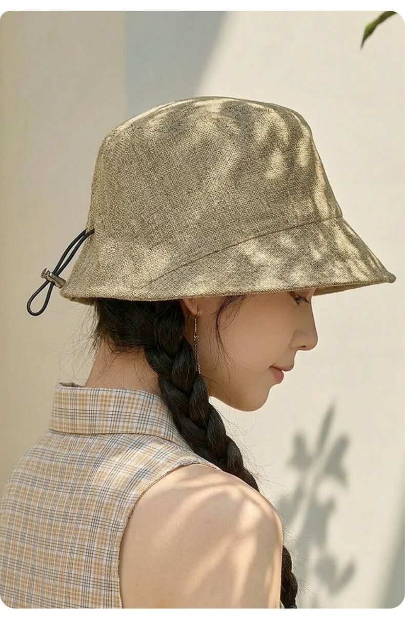 FitonTon Women's Summer Sun Protection Hat UV Protection Travel Simple Bucket Hat Face Shield Anti-Sunburn 10