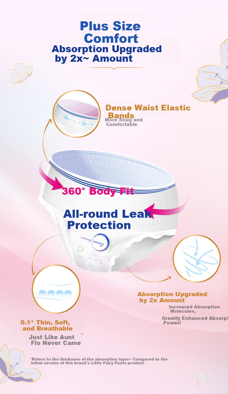 Eun Jee Probiotic Comfort Pants L-XL Size 6pcs Ultra-thin Breathable Night Leak-proof Menstrual Sleep Pull-up Pants 2