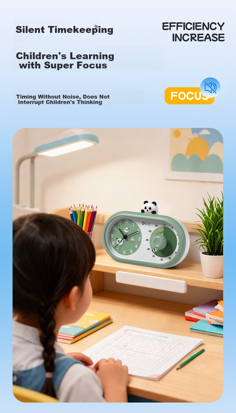 Zhong Xiaobai Visual Timer Alarm Clock 2026 New Student Study Wake-Up Device Self-Discipline Silent Countdown Timer Time Manager Back to School Edition 9