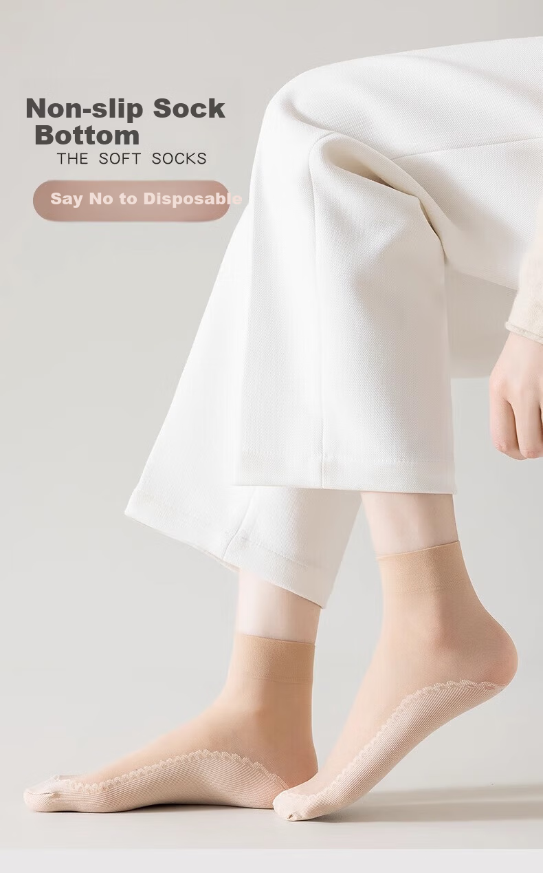 Cotton Full Summer Thin Ruffled Short Stockings Women Cotton Bottom Sweat-Absorbing Loose Socks Velvet Anti-Snag Maternity Socks 20 Pairs 1