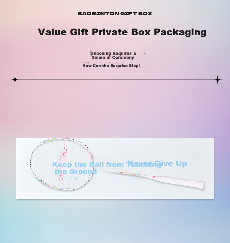 LI-NING Badminton Racket Festival Gift Box Carbon Composite Single Racket Ultra-Light Beginner Fluorescent Pink Pre-Strung 15