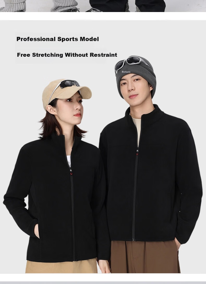 LangSha Unisex Fleece Liner Jacket Windproof Heated Outdoor Fleece Coat 7