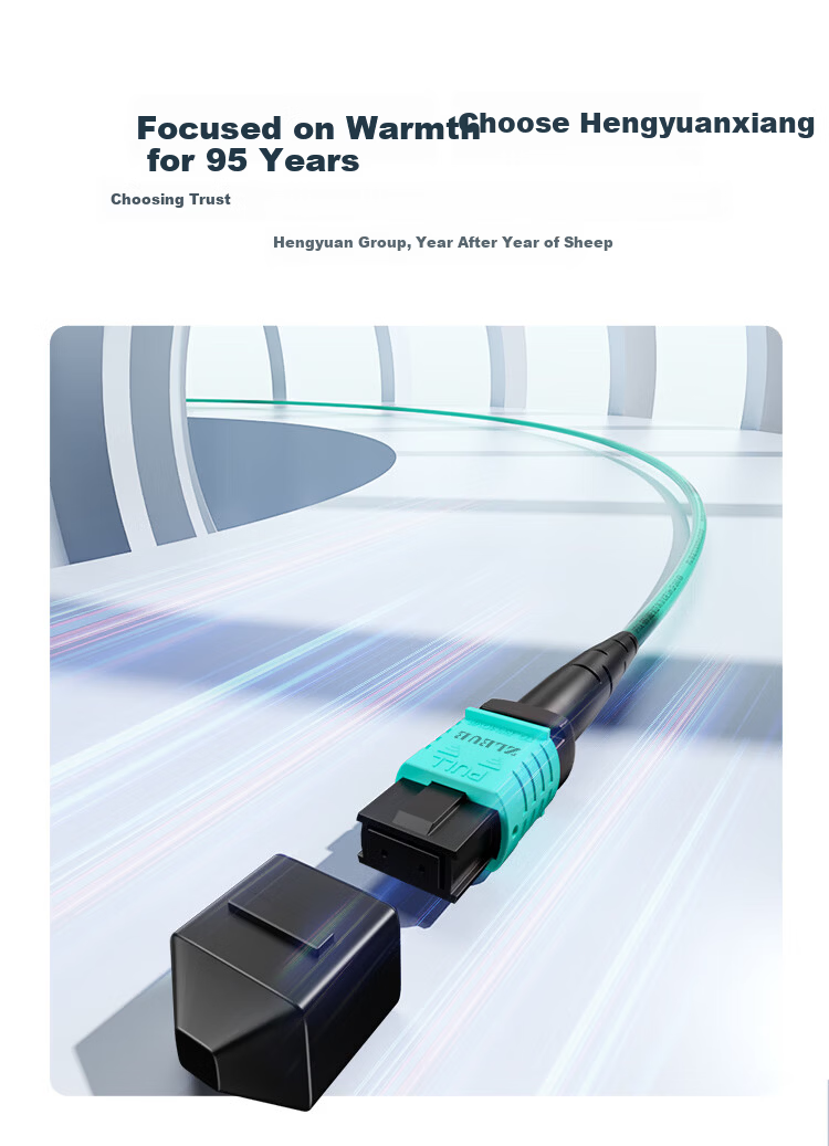 8-Core MPO-MPO Fiber Optic Patch Cord Female B Polarity Compatible MTP OM3 Multimode 10G/40G/100G Optical Module Bundle Fiber Cable 20m Q3-PP820 3