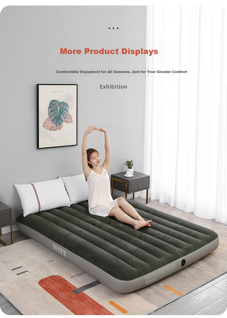 INTEX Single Inflatable Air Mattress Camping Outdoor Moisture-Proof Mat Home Care Nap Folding Bed 64106W 10