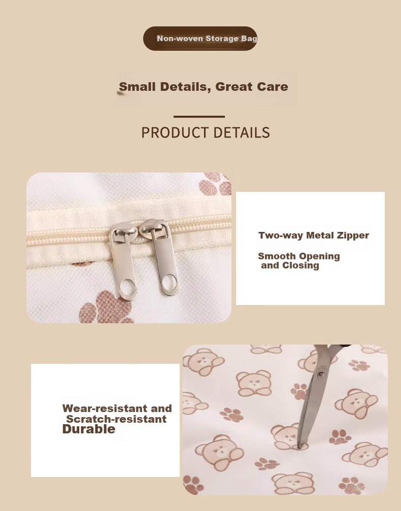 Siwangongli Cotton Quilt Storage Bag, Clothes Organizer Bag, Large Capacity Moving And Packing Bag for Quilts And Luggage 5