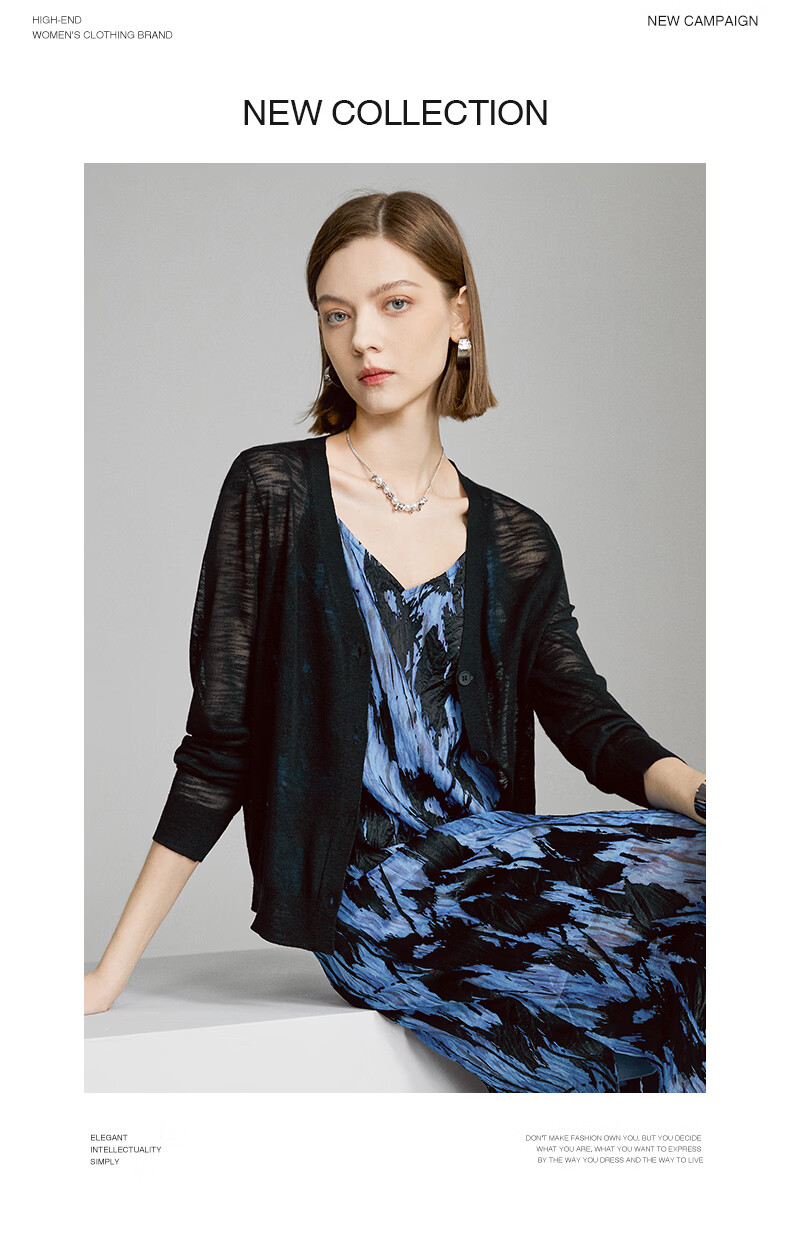 Yanyu Long Sleeve Lightweight Knitwear Women 2026 Summer Simple Versatile Cardigan V-Neck Top Off-White L 12