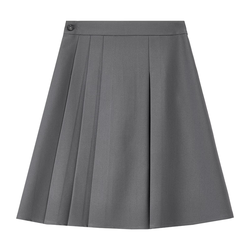 Sentubila Office Commute A-Line Skirt for Women, Spring And Autumn Women's Clothing, Gray Pleated Skirt, Petite Versatile Slimming Short Skirt