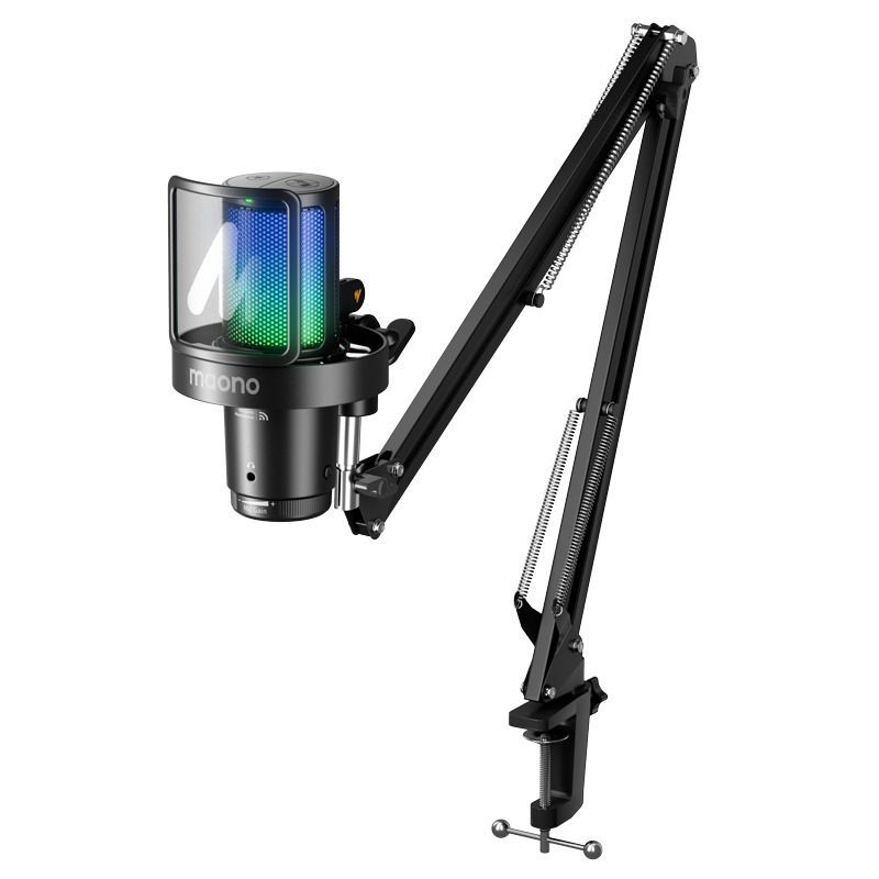 Maono Dynamic Microphone, Professional Live Streaming And Recording Speaker, Gaming Noise Reduction Computer Microphone, Host Voiceover Microphone, Built-In Sound Card, Shanke (PD300) Cantilever Model
