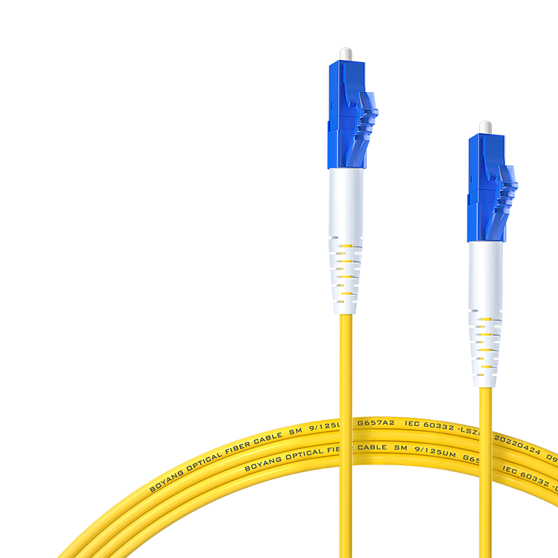 BOYANG Telecom-Grade Fiber Optic Patch Cable LC-LC(UPC), 5 Meters, Single-Mode Single-Core, Φ2.0 Flame-Retardant Low-Smoke Zero-Halogen Fiber Optic Cable, Pigtail LC-LC BY-505S