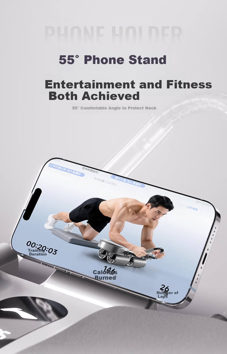 LI-NING Four-Wheel Smart Ab Roller with Automatic Counting and Rebound Professional Abdominal Muscle Trainer Home Fitness Equipment for Belly Fat Reduction 15
