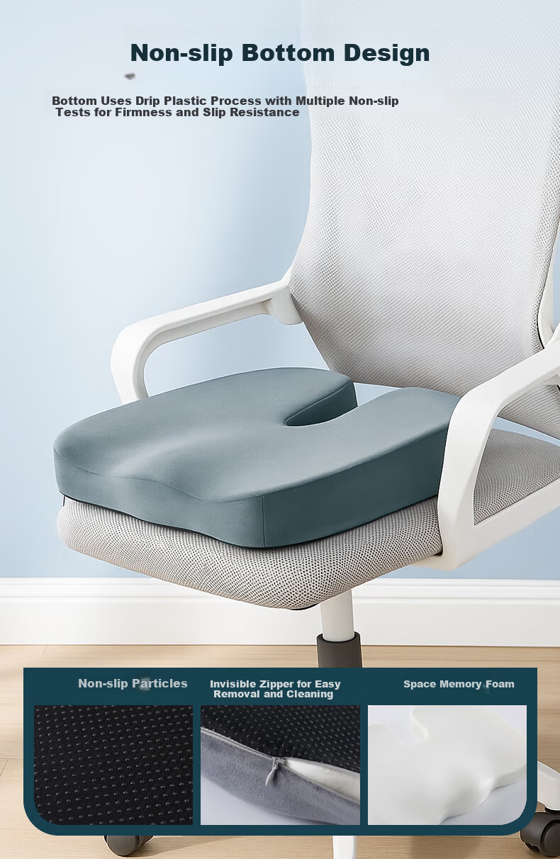 Howtreats Memory Foam Seat Cushion for Office and Car, Coccyx Pressure Relief Cushion for Long Sitting 9