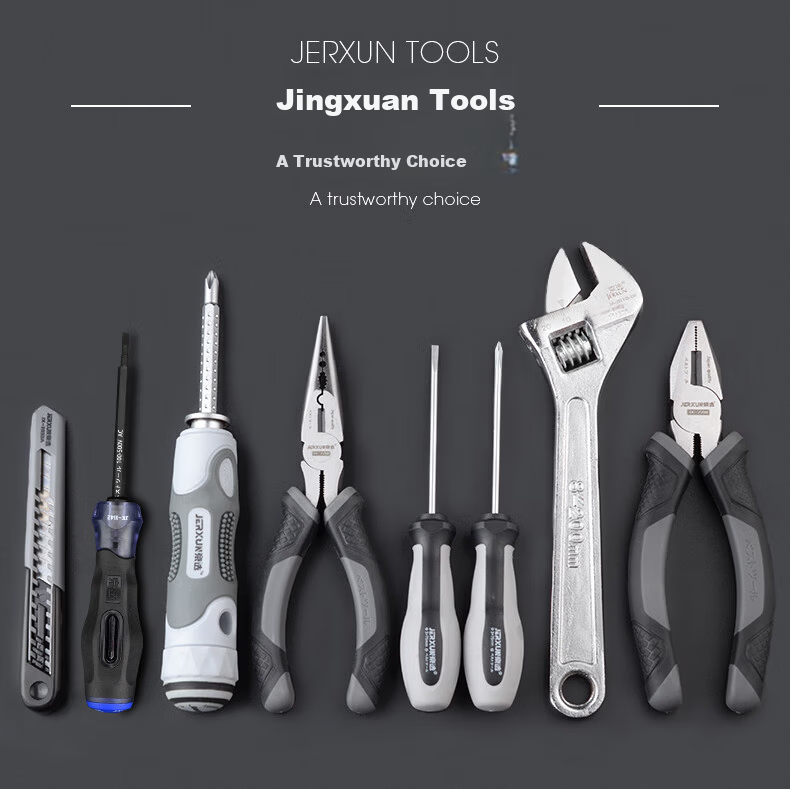 JERXUN Household Toolbox Set Multifunctional Repair Woodworking Combination Home Tool Bag Manual Electrician Tool Kit 3