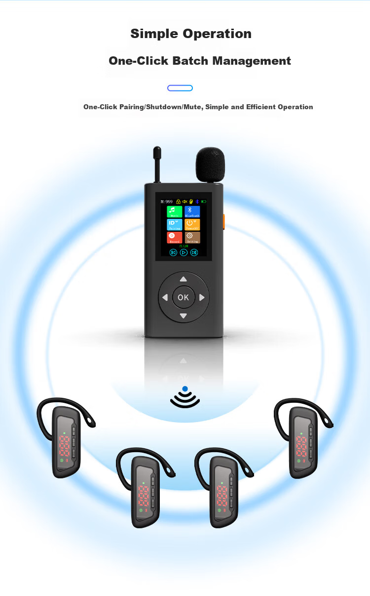 JIANTAOTECH Wireless Tour Guide System One-to-Many Group Teaching Training Corporate Reception Factory Exhibition Electronic Earpiece for Tour Guides Scenic Area Interpretation 2