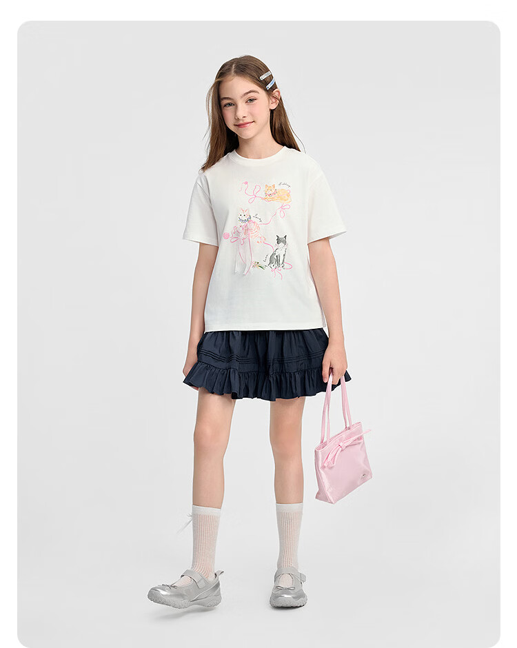 Balabala Kids Skirt Girls 2026 Summer Sweet Bowknot Short Skirt for Toddlers and Older Girls 19