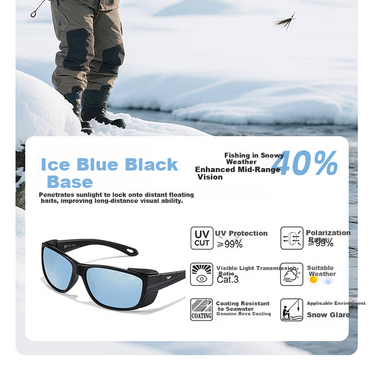 Bertha Fishing Sunglasses Polarized Outdoor Professional Anti-Glare Men Underwater Visible 3M Drift Watching Glasses 26