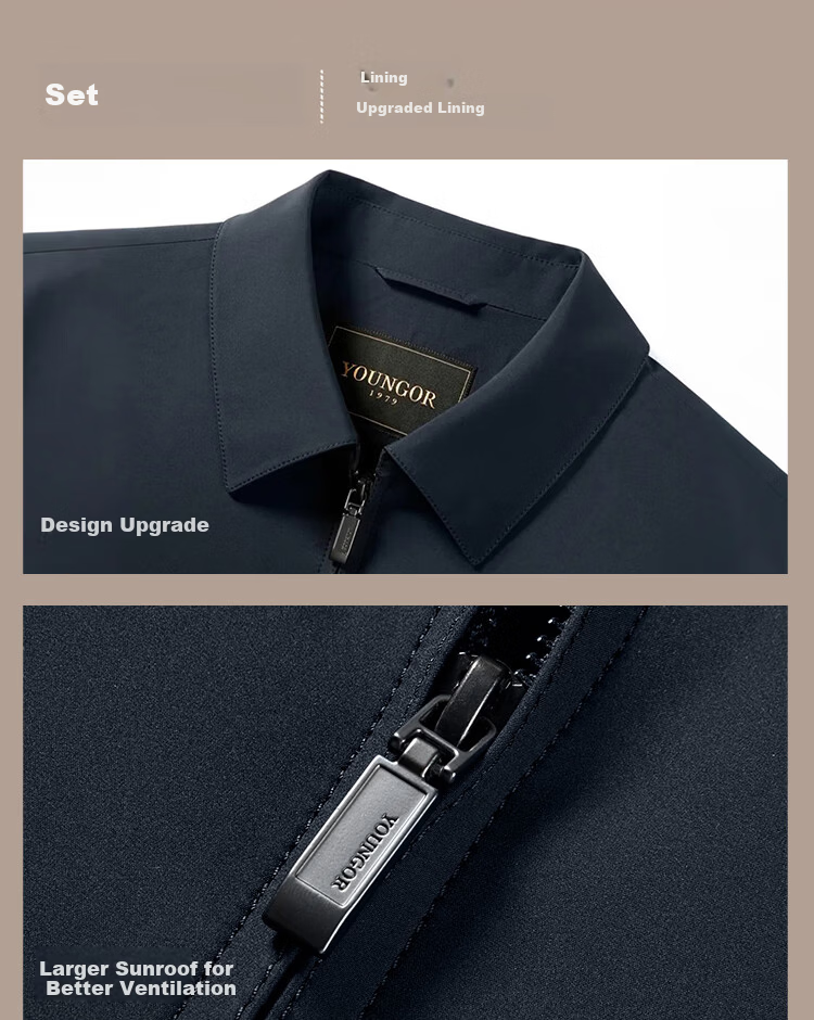 Youngor 2026 New 3D Tailored Slim Fit Waterproof Classic Business Commuter Executive Lapel Jacket Men Navy M 10