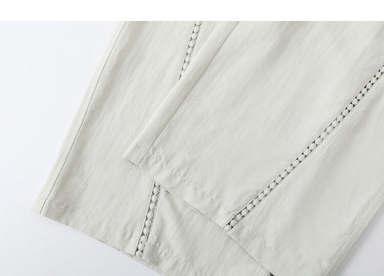 Demana [Hidden Meat Style] Summer Lace Splice Color-Block Elastic Waist Loose Straight-Leg Slimming Casual Pants for Women Premium Feel 14