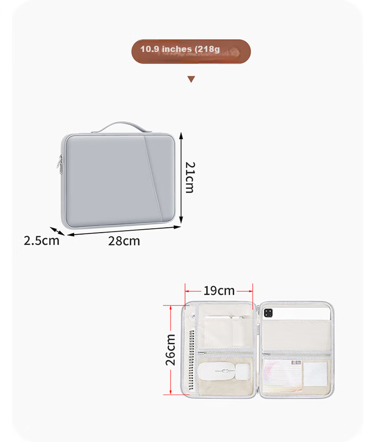 Biyoumei Tablet Inner Sleeve Case for Huawei Apple iPad Air Keyboard Protective Storage Bag 6
