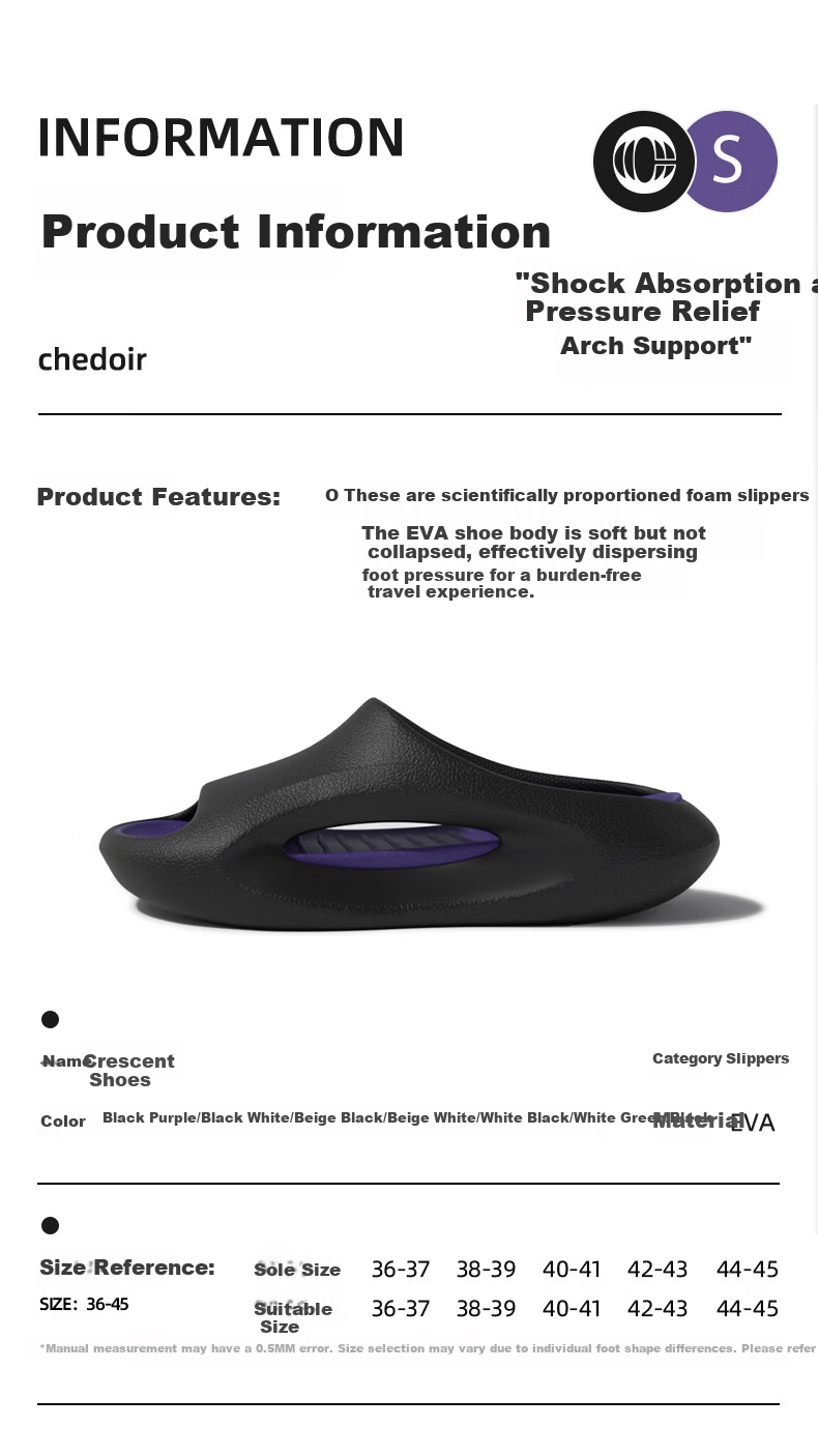 Chedoir Men's Summer Outdoor Non-Slip EVA Sport Slippers Beach Couple Sandals 2