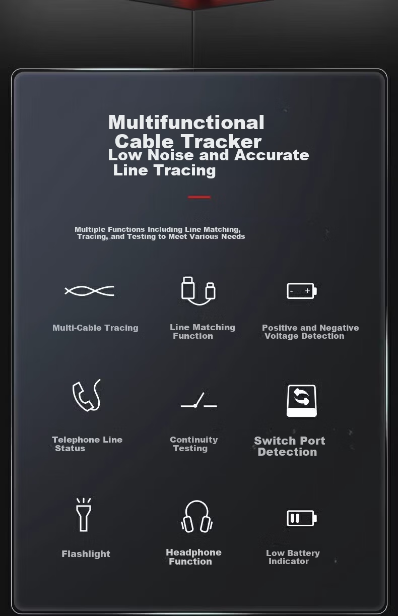 DELIXI ELECTRIC Network Cable Tester Multifunctional Network Telephone Line Tracker Live Wire Locator 4