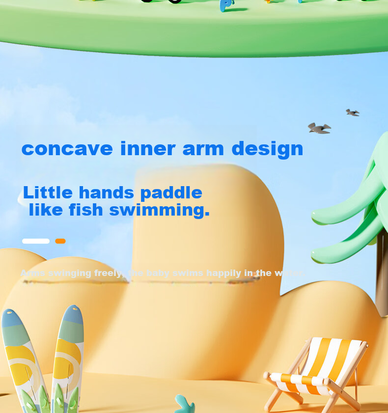 Li-Ning Inflatable-Free Baby Swimming Ring Underarm Float for 2-Year-Olds Infant Bath Seat Ring 6