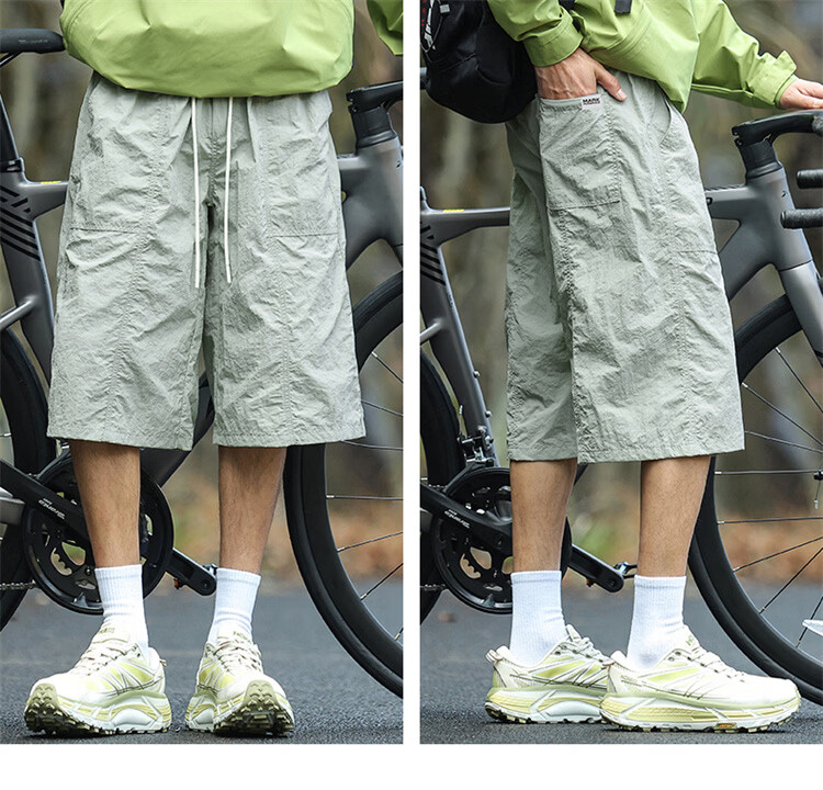 MARK FAIRWHALE Men's Casual Summer Shorts Comfortable Lightweight Ice Silk Quick-Dry Loose Sports Pants Light Gray M 14