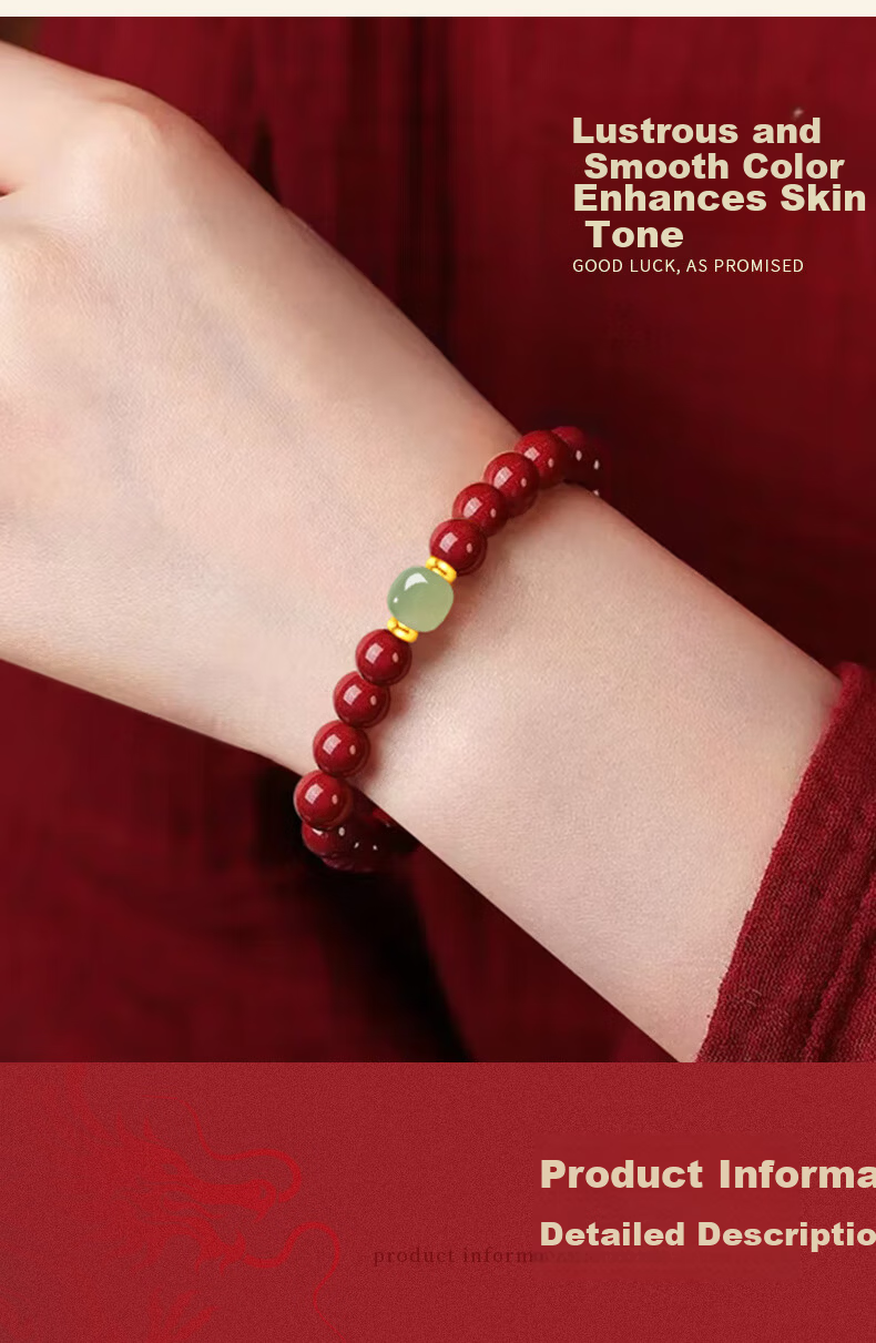 ALLOVE Slim Waist Cinnabar Bracelet for Women 2026 New Birthday 520 Valentine's Day Gift for Girlfriend Wife 7