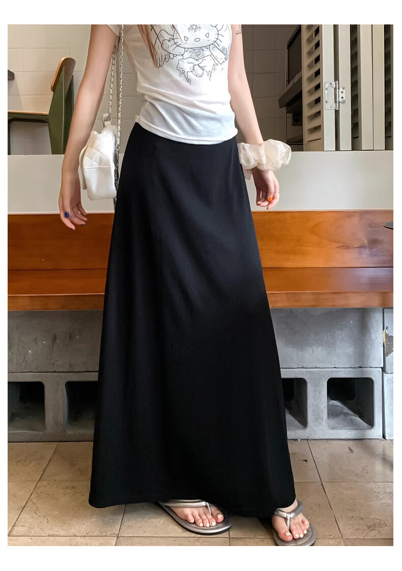 Langsha Women's Summer New Elastic High-Waist Elegant Long Mermaid Skirt Slim Fit A-Line Pencil Skirt 21