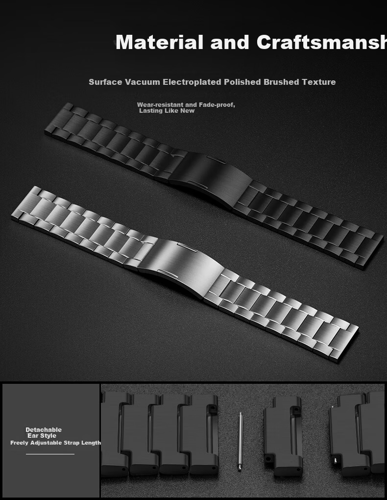 Binghong Titanium Metal Watch Band Compatible with Huawei GT6 Pro, GT6, Ultimate 2, Runner 2, Watch 5, GT5, GT5 Pro, 4 Pro with Button Removal Tool 3