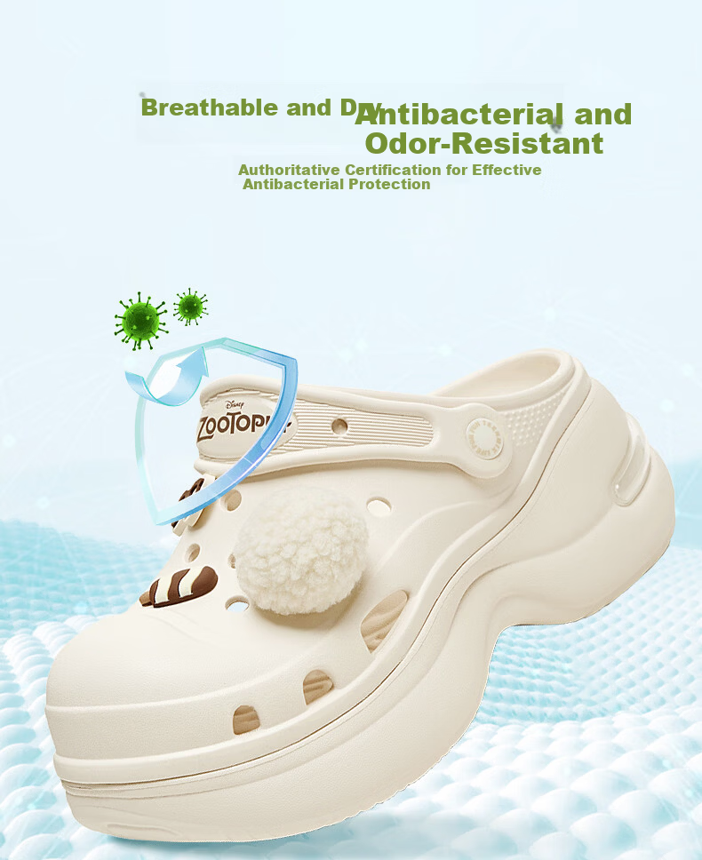Tianmeiyi Zootopia Collaboration Jelly Bean Clog Women's Thick Sole Height Increasing Open Toe Sandals 12
