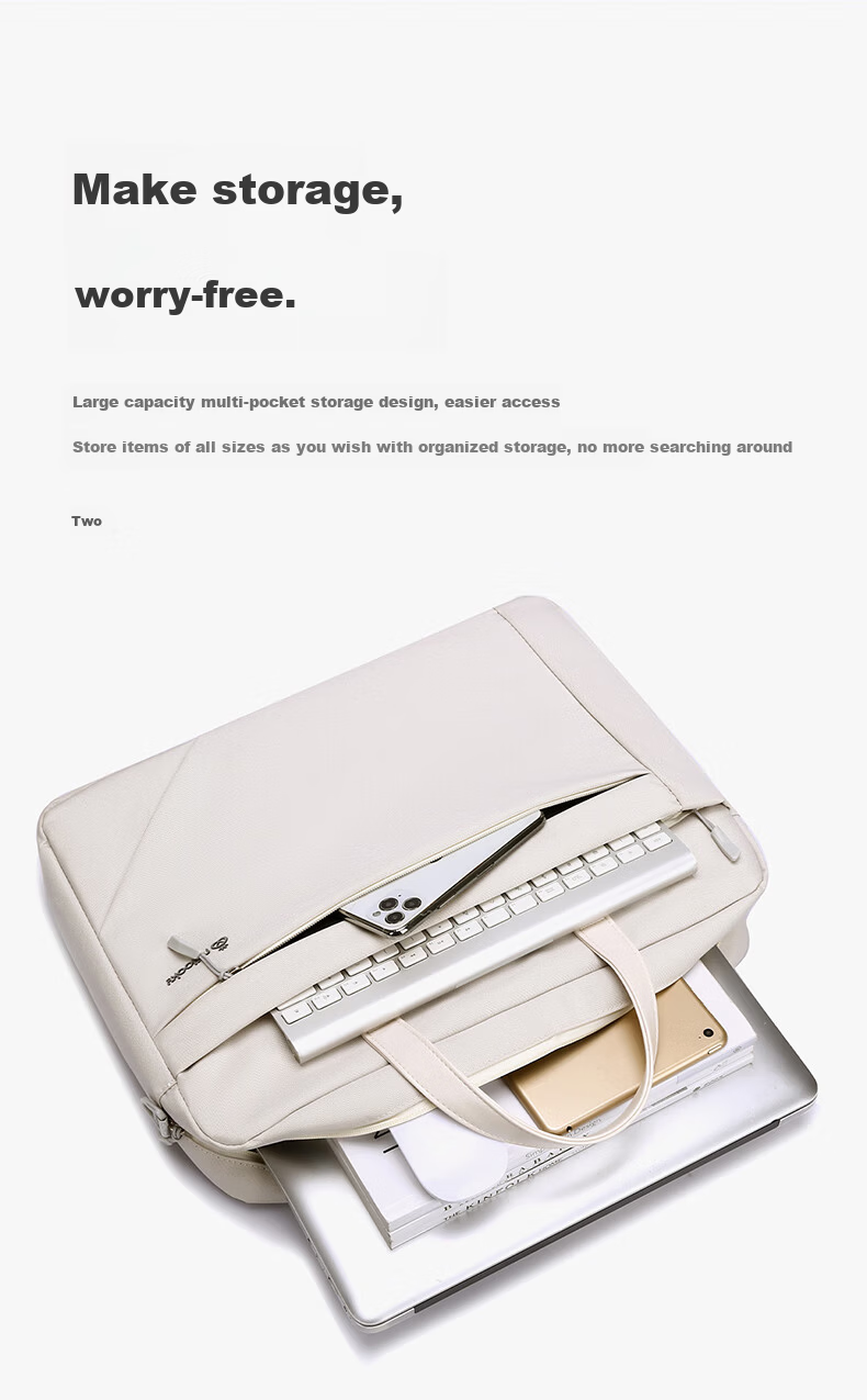 Milooky Laptop Bag Handheld and Shoulder 15-16 Inch High-Style for Women Suitable for Apple Huawei Business Bag 2
