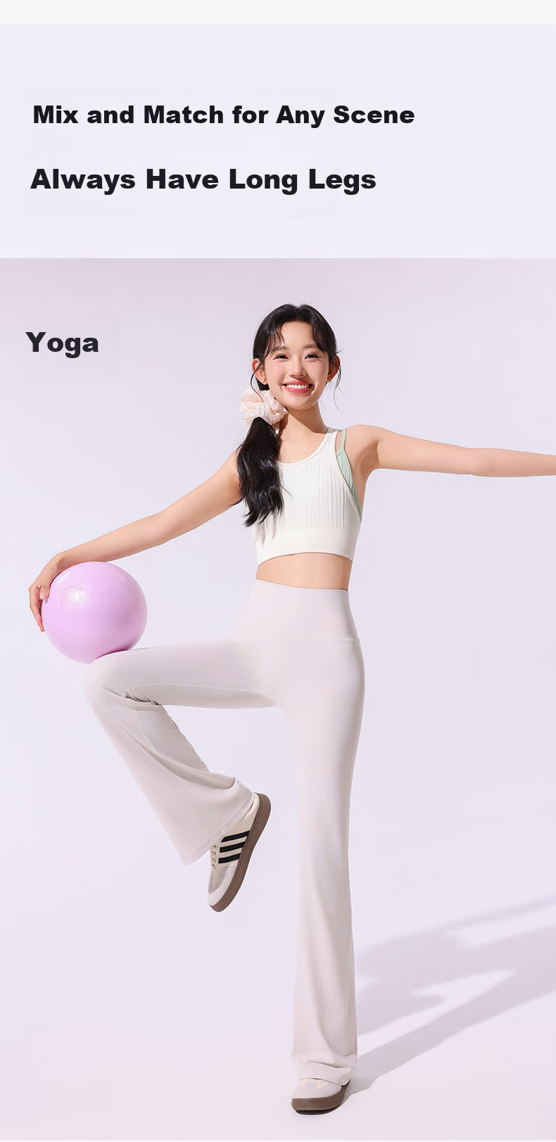 MiiOW Micro Flared Pants, 2026 Spring And Summer Women's New Style Flared Trousers, Tummy Control Leggings, Outer Wear Yoga Fitness Shark Pants, Sun Protection Pants 15