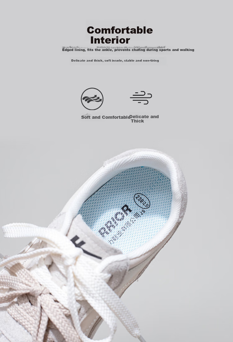Warrior Spring New Retro Versatile Dexun Casual Soft Sole Shoes Women M062Z Gray/Beige Size 35 5
